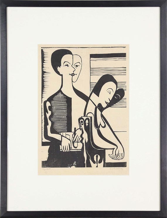 Ernst Ludwig Kirchner - Selbstbildnis mit Erna - Image du cadre