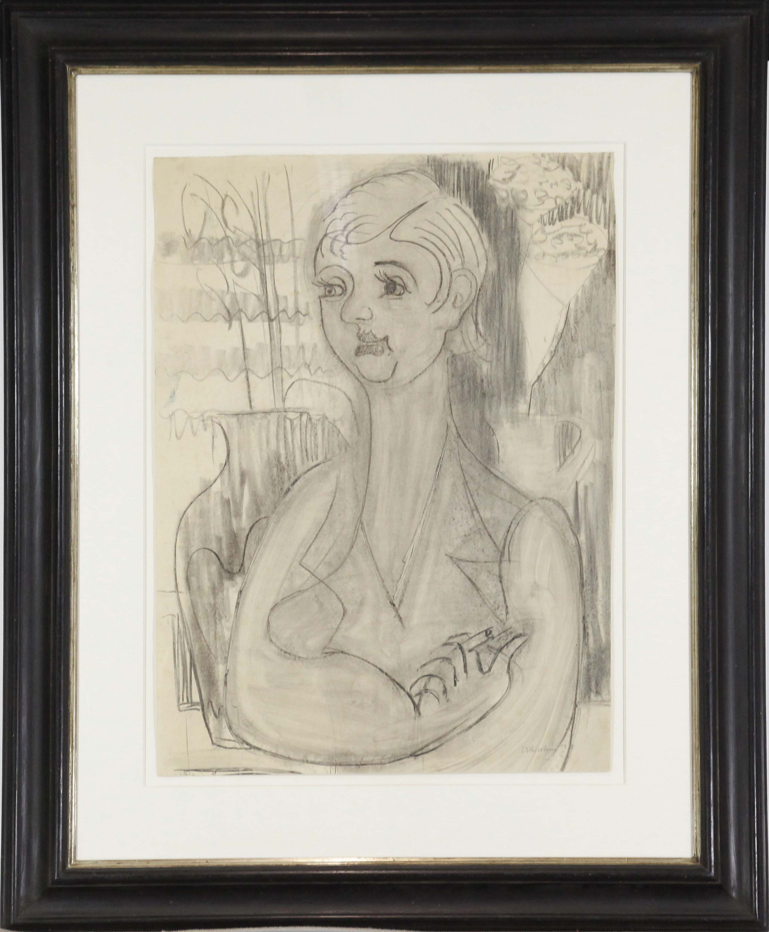 Ernst Ludwig Kirchner - Portrait Elisabeth Hembus - Image du cadre