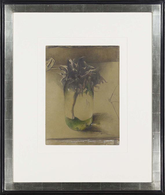 Horst Janssen - "Blumenbild" - Image du cadre