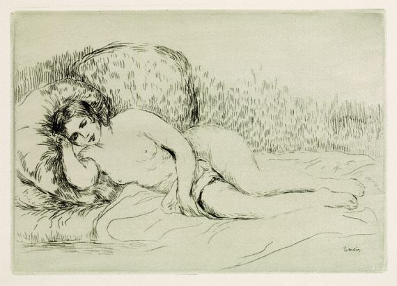 Pierre-Auguste Renoir - 2 Bll.: Femme nue assise. Femme couchée (tournée à gauche)