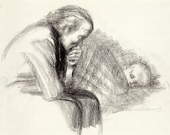 Käthe Kollwitz - Sitzende Mutter neben ihrem schlafenden Kind