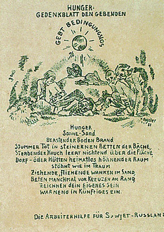 Heinrich Vogeler - Gedenkblatt der Arbeiterhilfe