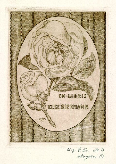 Heinrich Vogeler - 3 Bll. Exlibris: Else Biermann