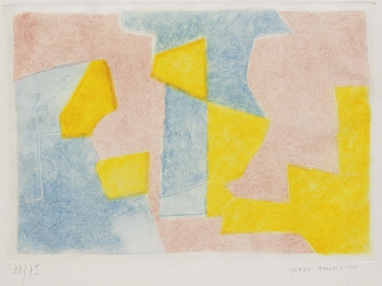 Serge Poliakoff - Composition bleue, rose et jaune