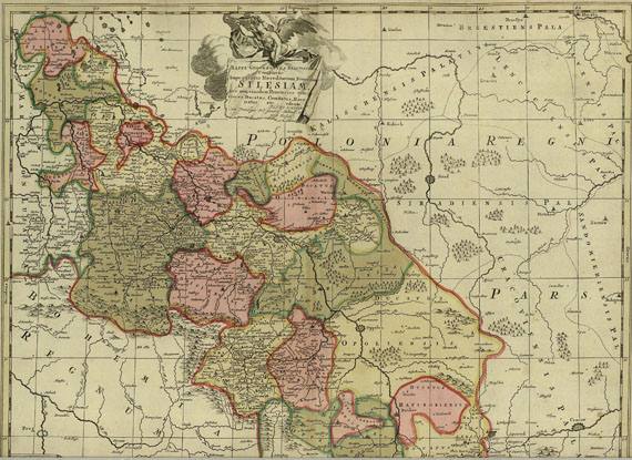  Polen - Mappa geographica ... dominium Silesiam.