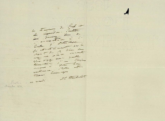 Humboldt, A. von - Brief. 1833