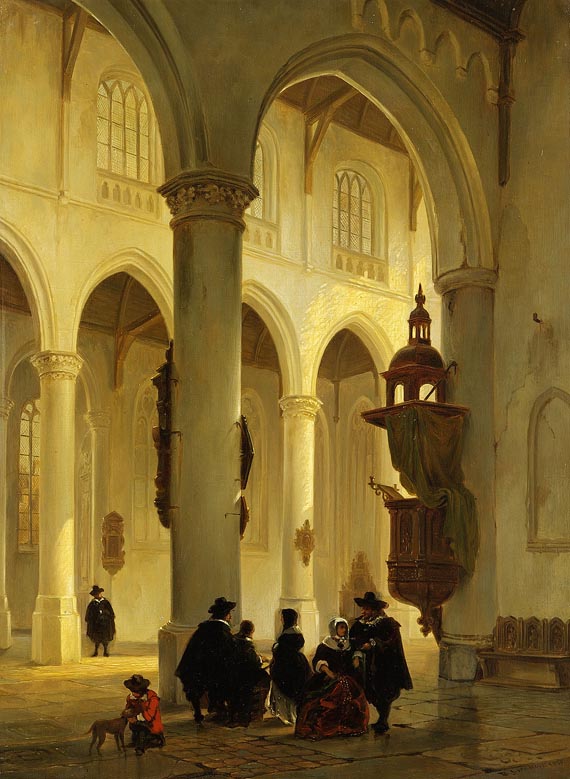 Bartholomeus Johannes van Hove - Das Innere der Groote Kerk von Den Haag