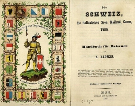   - Baedeker, K., Schweiz (+ 1 Beig.). 1857