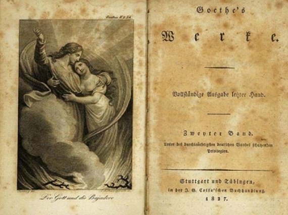 Johann Wolfgang von Goethe - Werke. 56 Bde. inkl. Regal. (tlw. beschädigt. 5 Bde. fehlen)