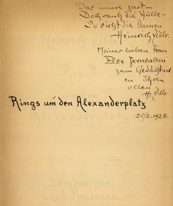 Heinrich Zille - Rings um den Alexanderplatz. Mit eigh. Widmung. (105) 1922