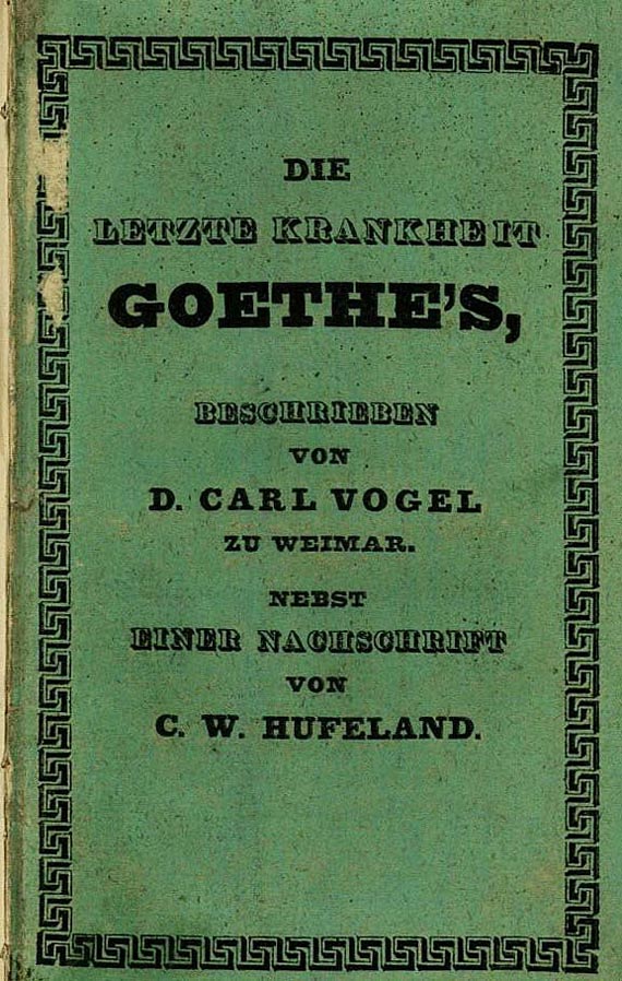 Johann Wolfgang von Goethe - 3 Schriften zu Goethe in 1 Bd. 1833-78.