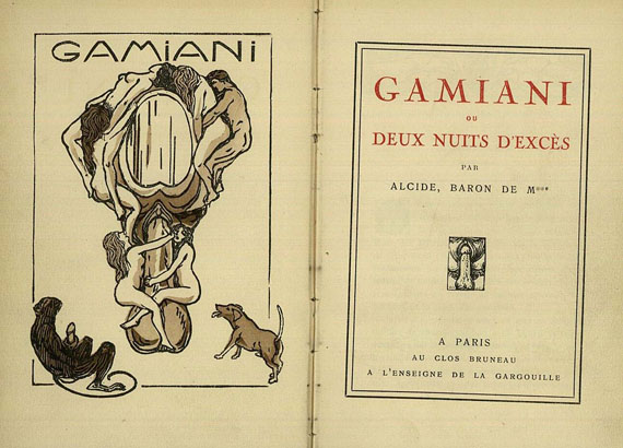   - Gamiani ou deux nuits, 1910.