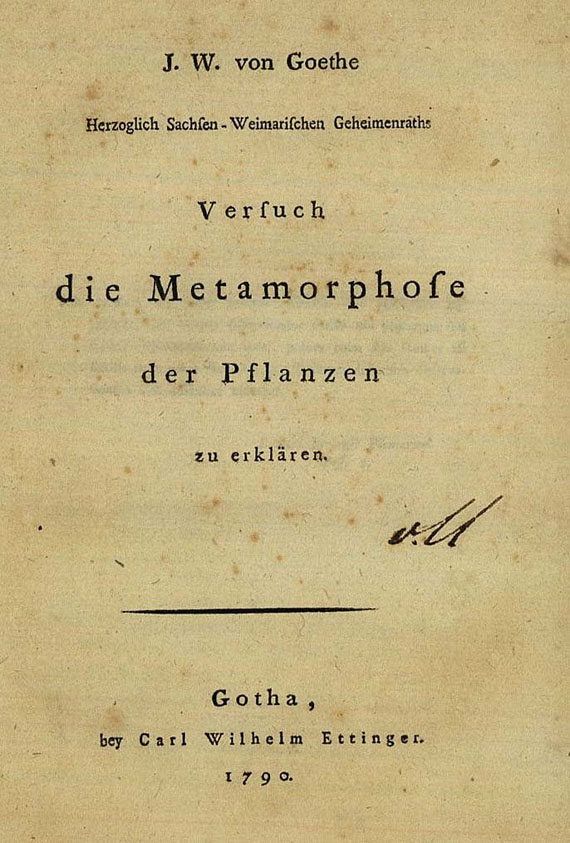 Johann Wolfgang von Goethe - Metamorphose der Pflanzen. 1790