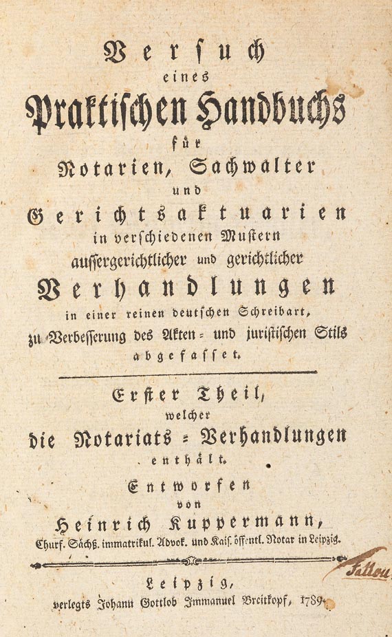 Heinrich Kuppermann - Handbuch, 3 Bde., 1790 - Autre image