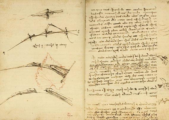  Faksimile - Leonardo da Vinci, Le manuscrit sur le vol des oiseaux, Faksimile, 1989