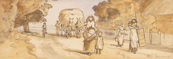 Friedrich Schwinge - Bäuerinnen kommen von der Feldarbeit