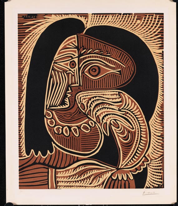 Pablo Picasso - Portrait de Jacqueline accoudé, au collier - Autre image