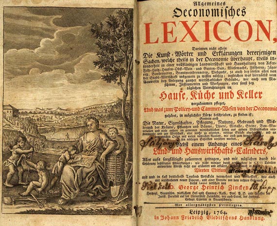 Georg Heinrich Zincke - Allgememeines Oeconomisches Lexicon, 2Bde. 1764