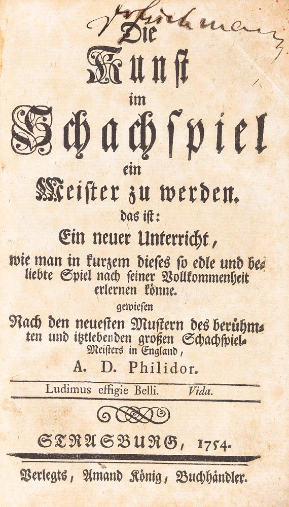 André Danican Philidor - Kunst im Schachspiel (1754)