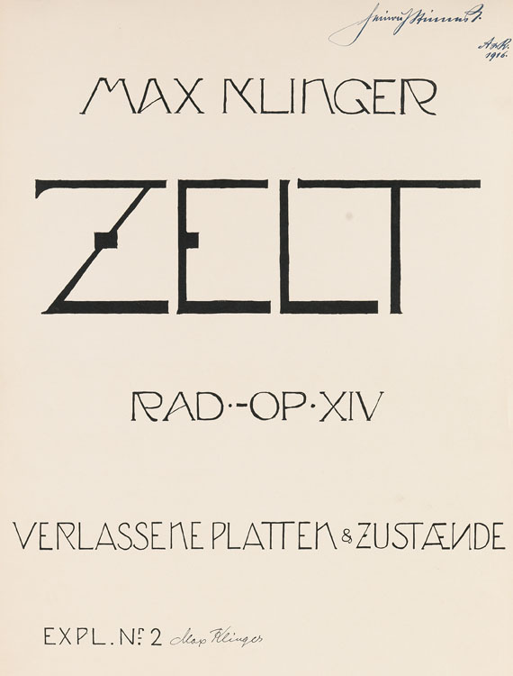 Max Klinger - Zelt. Radierungen Opus XIV: Verlassene Platten & Zustände - Autre image