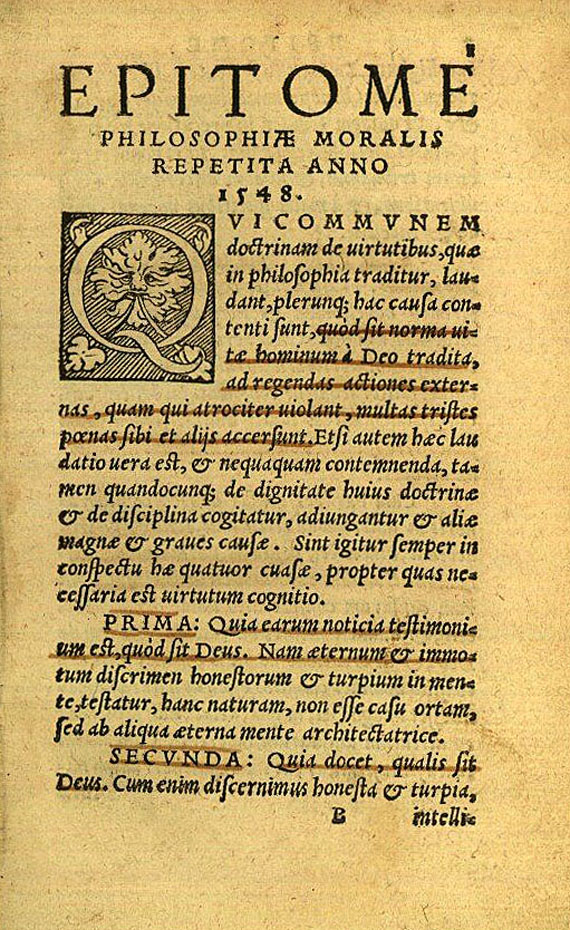 Reformation - Melanchthon, Philipp, Ethicae doctrinae. 1554