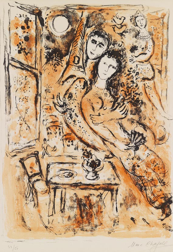 Marc Chagall - Pärchen mit Fächer