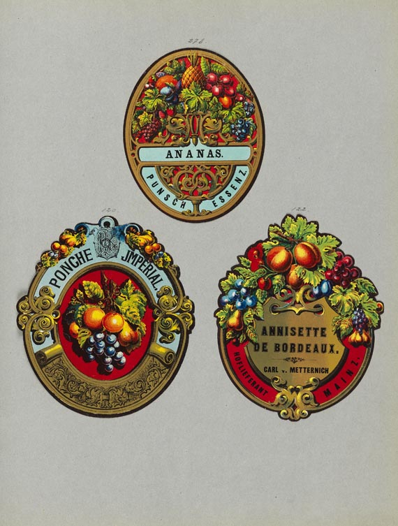   - Blümlein & Co., 5 Alben mit Wein-Etiketten. ca. 1858-70. - Autre image