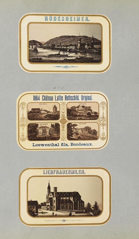   - Blümlein & Co., 5 Alben mit Wein-Etiketten. ca. 1858-70. - Autre image