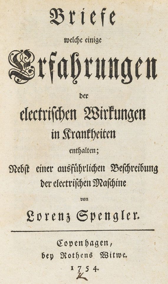 Lorenz Spengler - Erfahrungen der elektrischen Wirkungen. 1754. - Autre image