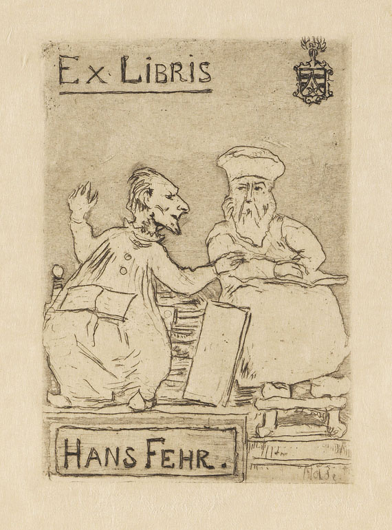 Emil Nolde - Die Gelehrten, Ex Libris Hans Fehr