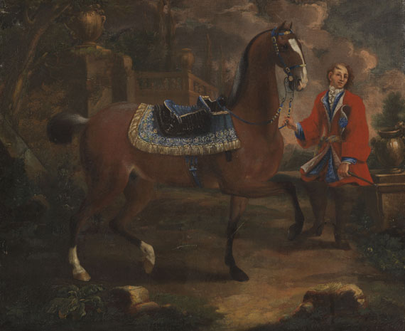 Johann Georg von Hamilton - Werkstatt - 4 Gemälde: Pferdeportraits vor Palastgartenarchitektur - Autre image