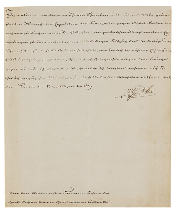  Autograph - Brief des preußischen Königs Friedrich Wilhelm III
