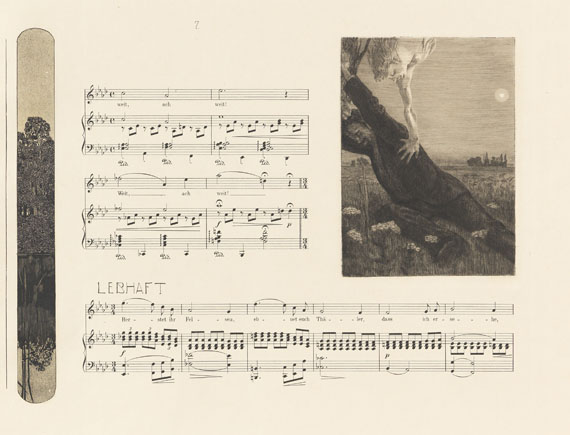 Max Klinger - Brahms-Phantasie. Einundvierzig Stiche, Radierungen und Steinzeichnungen zu Compositionen von Johannes Brahms. Radier-Opus XII - Autre image