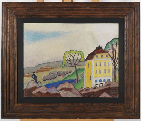 Gabriele Münter - Landschaft mit gelbem Haus - Image du cadre