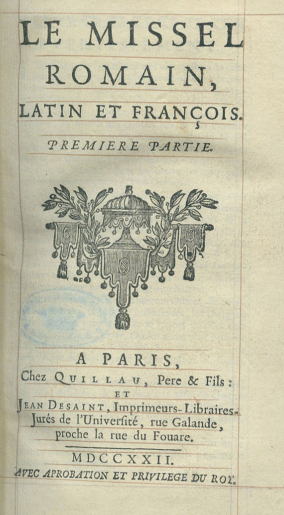  Einbände - Le missel romain. 4 Bde. 1722