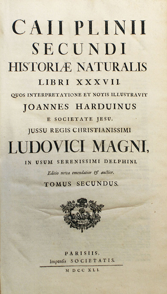  Plinius Secundus minor - Historiae naturalis. 2 Bde. 1741 - Autre image