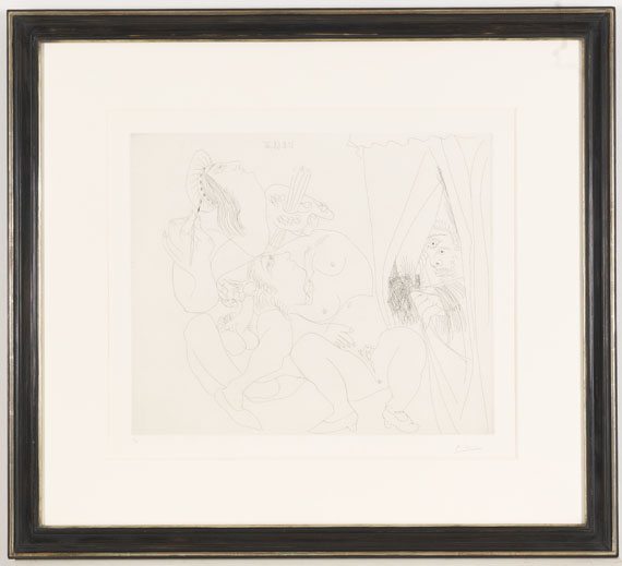 Pablo Picasso - Raphael et la Fornarina V: avec voyeur écartant le rideau - Image du cadre
