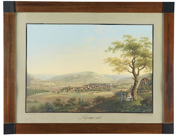 Johann Heinrich Bleuler - 2 Bll.: Ansichten von Bad Pyrmont (J. H. Bleuler). 1812. - Autre image