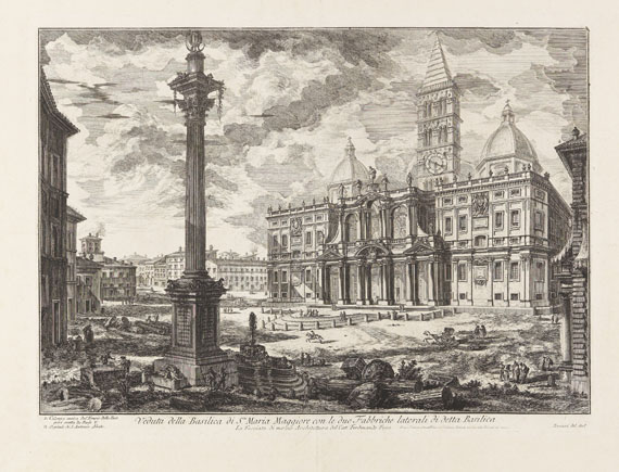 Giovanni Battista Piranesi - Veduta della Basilica di S. Maria Maggiore con le due Fabbriche laterali di detta Basilica