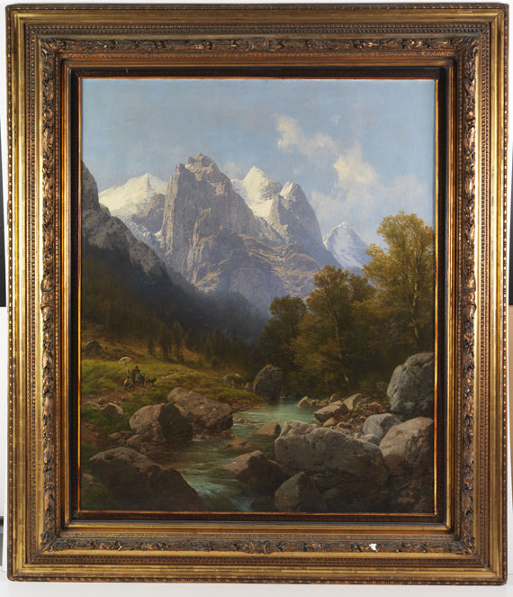 Carl Millner - Der Maler im Gebirge - Image du cadre
