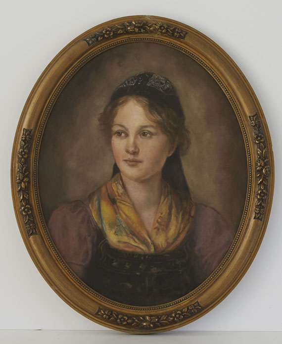 Franz von Defregger - Mädchenporträt - Image du cadre
