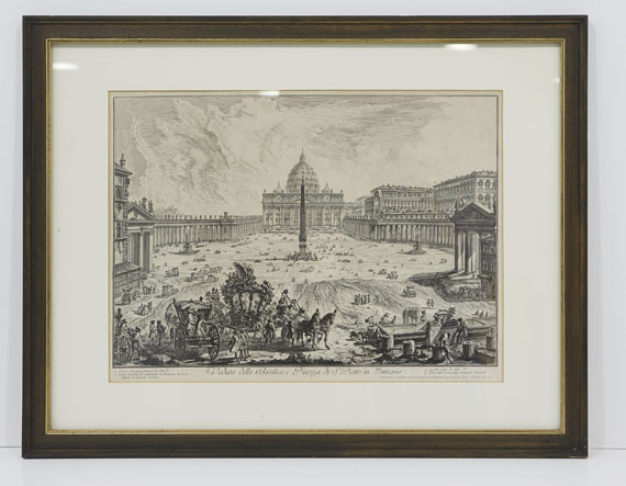 Giovanni Battista Piranesi - Veduta della Basilica, e Piazza de S. Pietro in Vaticano - Image du cadre
