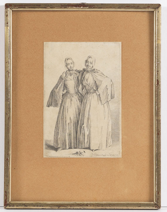 Daniel Chodowiecki - Die beiden stehenden Damen (Demoiselles Quantin) - Image du cadre