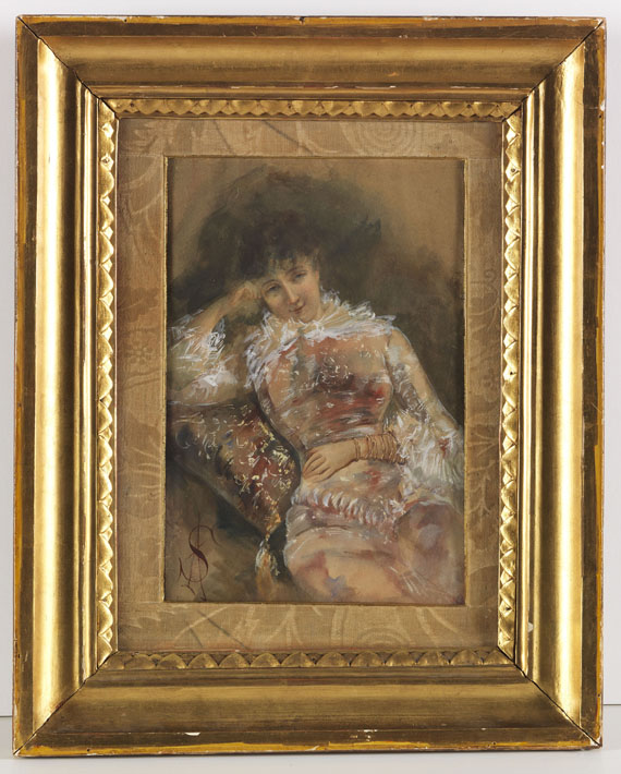 Alfred Stevens - Porträt der Sarah Bernhardt - Image du cadre