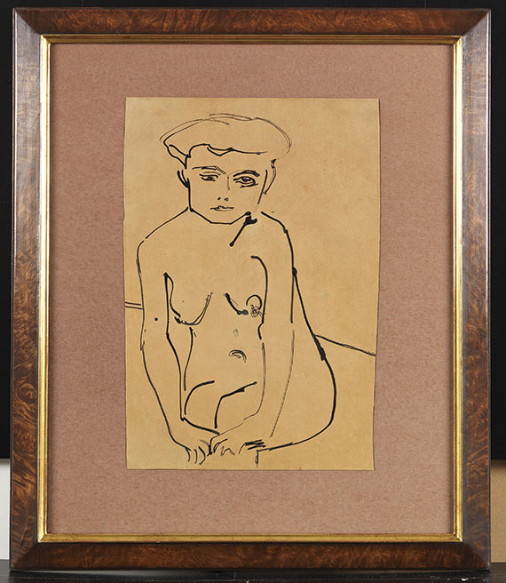 Ernst Ludwig Kirchner - Sitzender weiblicher Akt - Image du cadre