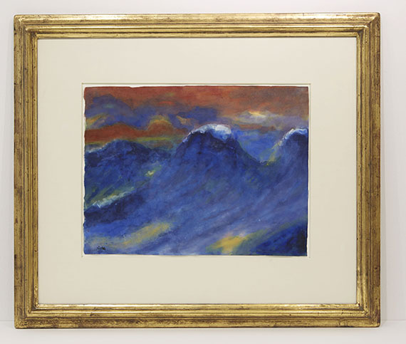 Emil Nolde - Das Meer (Bewegte blaue See mit mächtigen Wogen) - Image du cadre