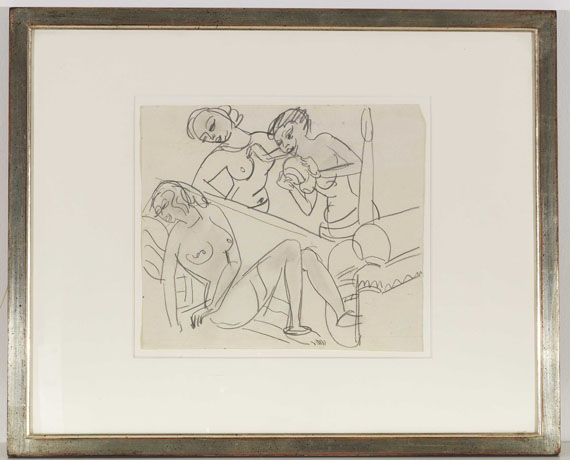 Ernst Ludwig Kirchner - Drei weibliche Figuren (nach Ajanta-Fresko) - Image du cadre
