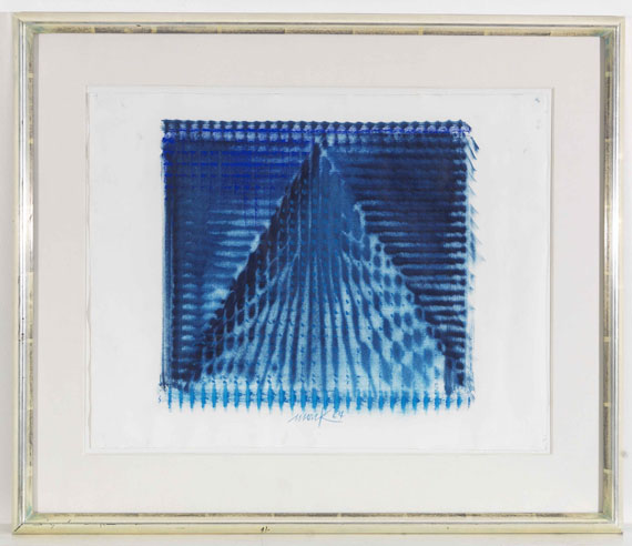 Heinz Mack - Ohne Titel (blaue Pyramide) - Image du cadre