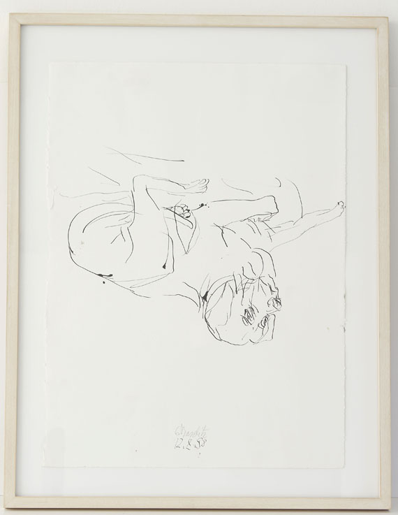 Georg Baselitz - Ohne Titel (Liegender Hund) - Image du cadre