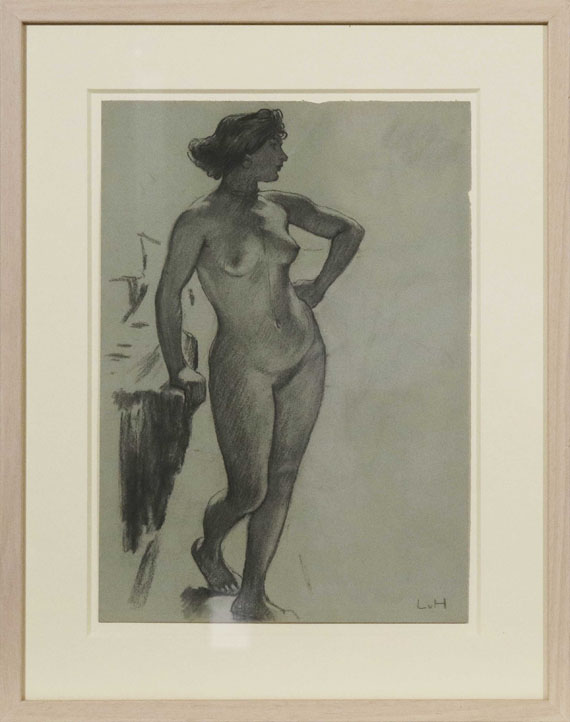 Ludwig von Hofmann - Stehender weiblicher Akt - Image du cadre